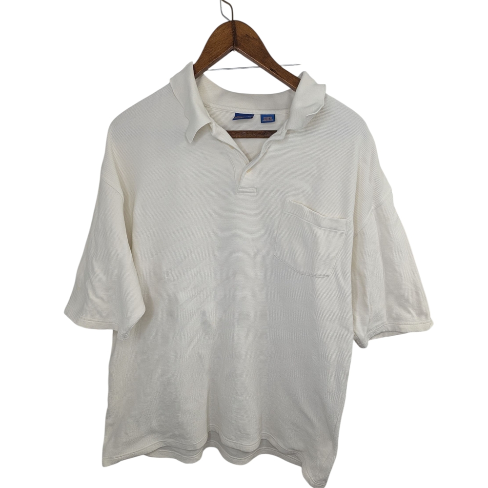 Pendleton Classic Cream White Mens Polo Shirt Size XLarge